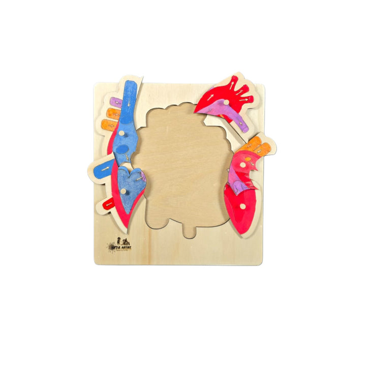 أحجية خشبية من Little Artist مع قطع سمك ملونة لتعلم المهارات الحركية الدقيقة والتعلم المبكر